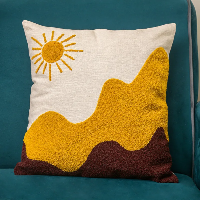 Sunset Hues Embroidered Cushion Cover media 7