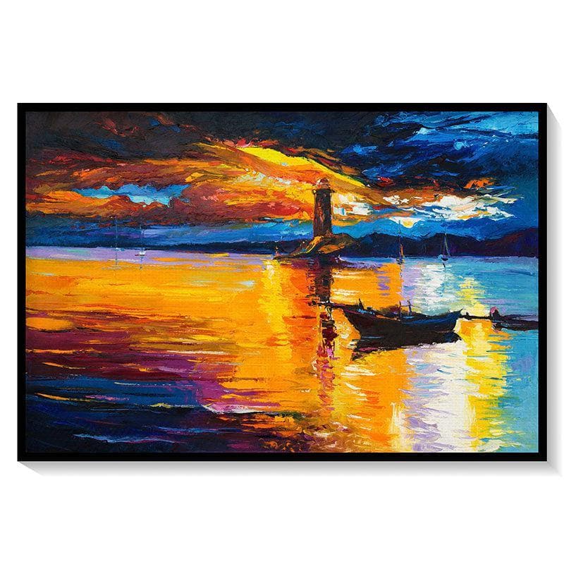 The Sea Oil Canvas Painting - Black Frame media 4
