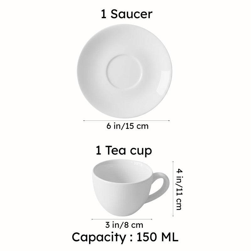Elegant Blue Ceramic Tea Cup & Saucer Set - 300 ML media 9