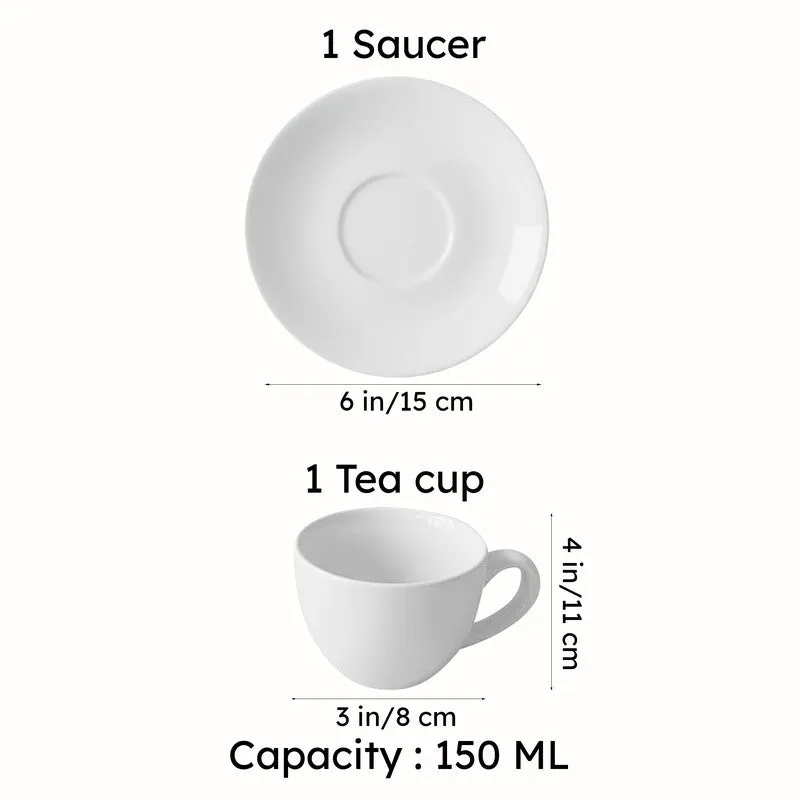 Elegant Blue Ceramic Tea Cup & Saucer Set - 300 ML media 9
