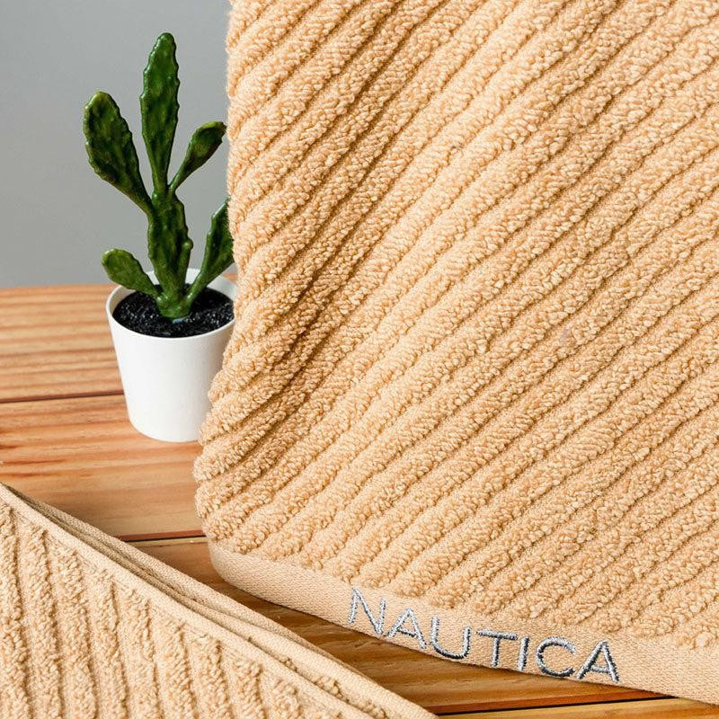 Nautica Riviera Soft Cotton Hand Towel (Light Tan) - Set Of Two media 3