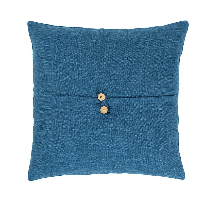 Woven Cotton Cushion Cover Blue - Set Of Two media 4
