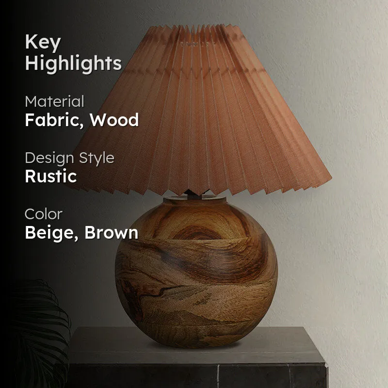 Lark Pleated Fabric Table Lamp - Beige media 2