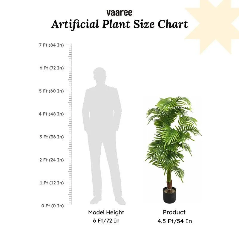 Verdiq Artificial Palm With Black Plastic Pot - 4.4 Feet media 7