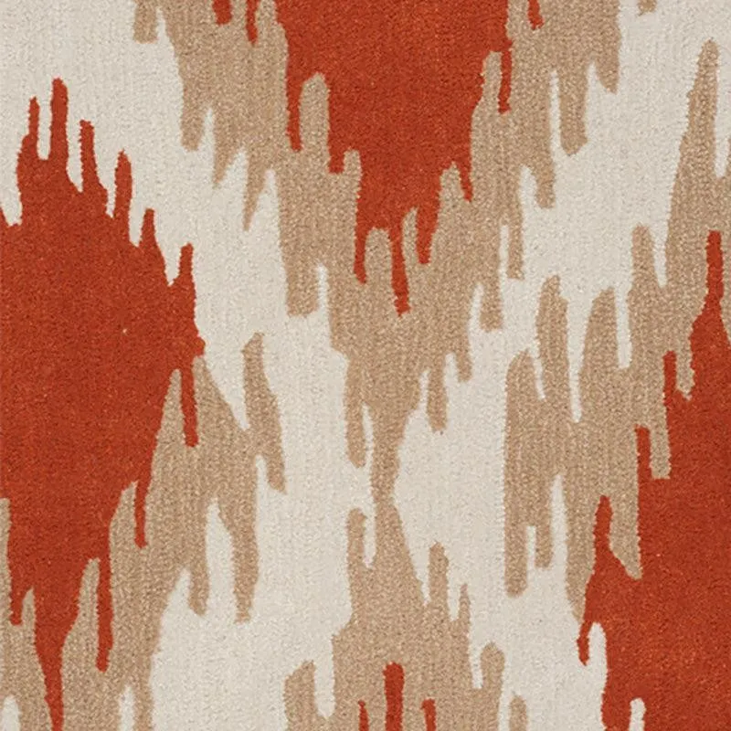Dwalin Hand Tufted Geometric Wool & Nylon Carpet - Orange media 4