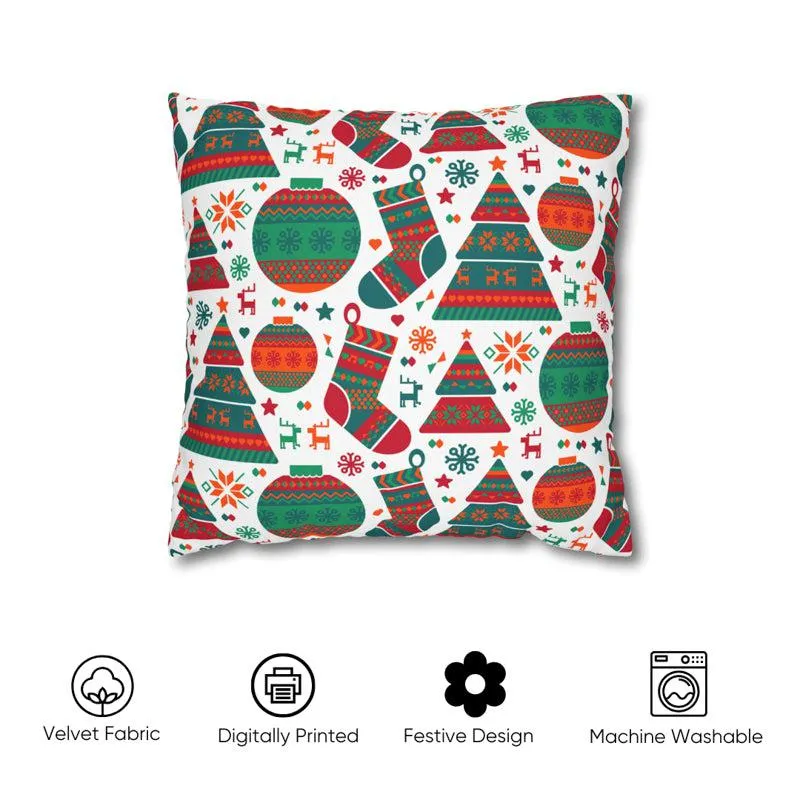 Baubles & Boughs Velvet Christmas Cushion Cover media 3