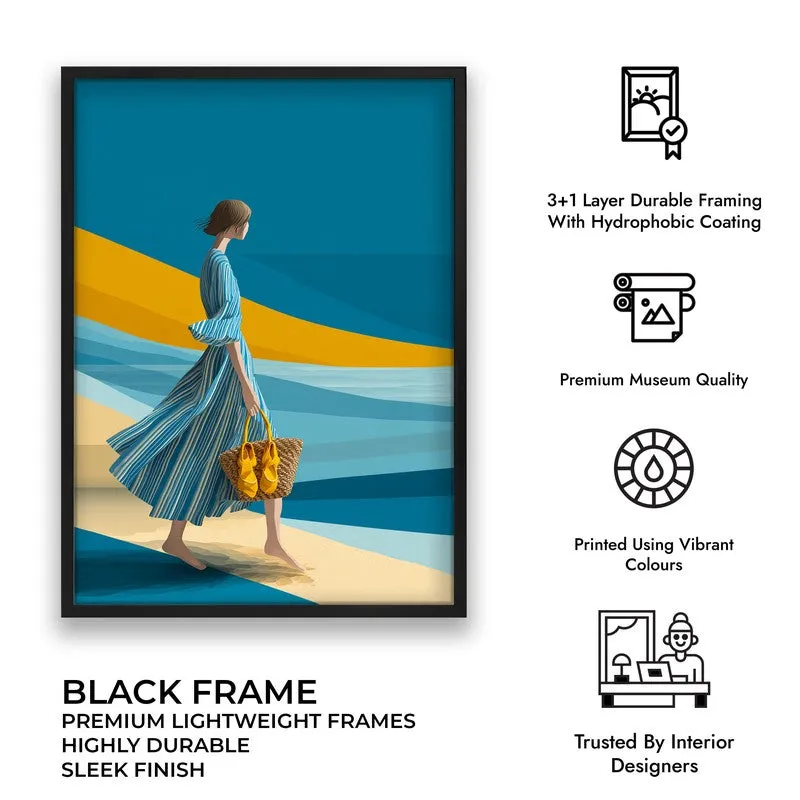 Ocean Air Canvas Wall Painting - Black Frame media 9