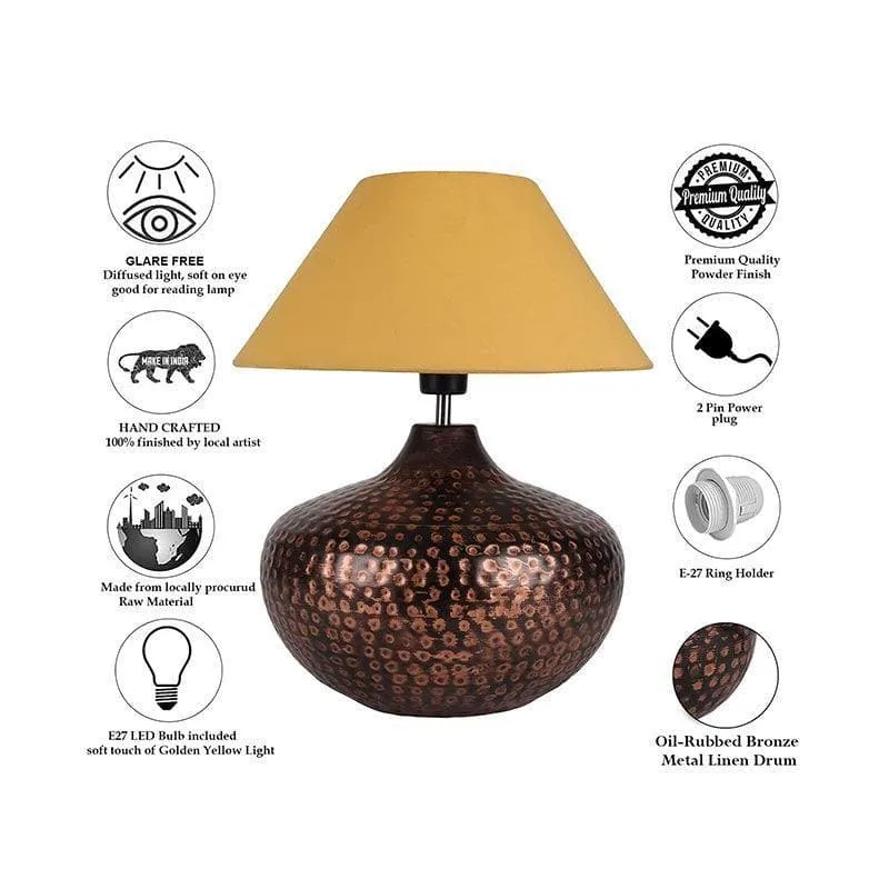 Nihita Fabric Table Lamp - Gold,Bronze media 6