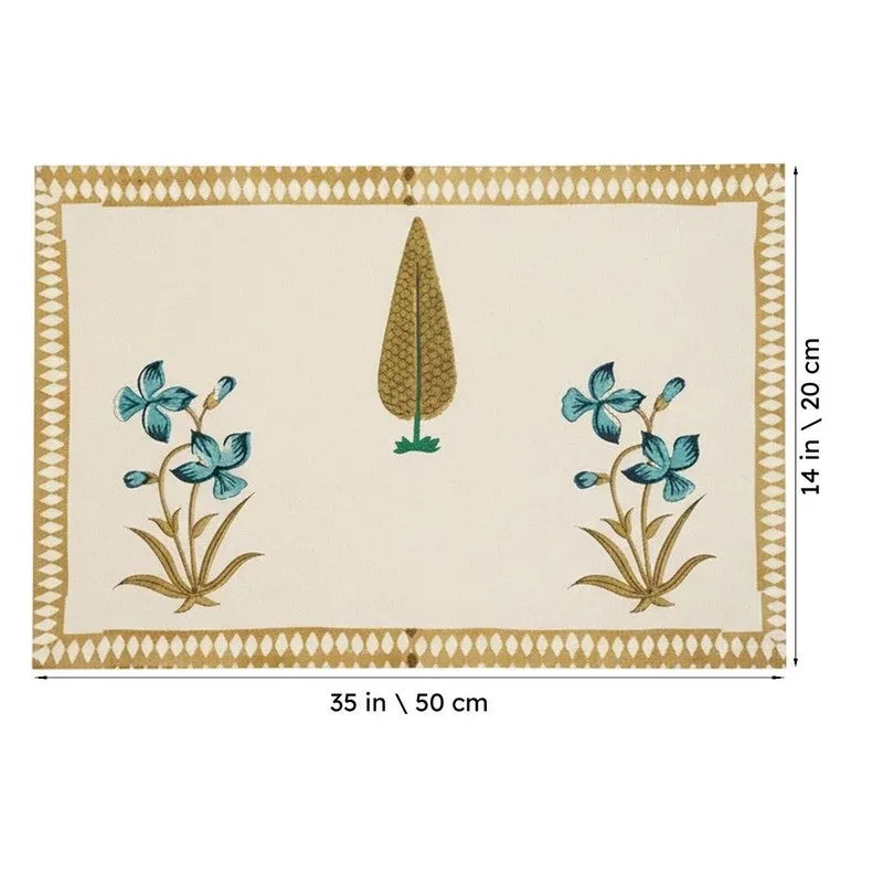 Classic Linen Cotton Table Mat (Blue) - Set Of Six media 6