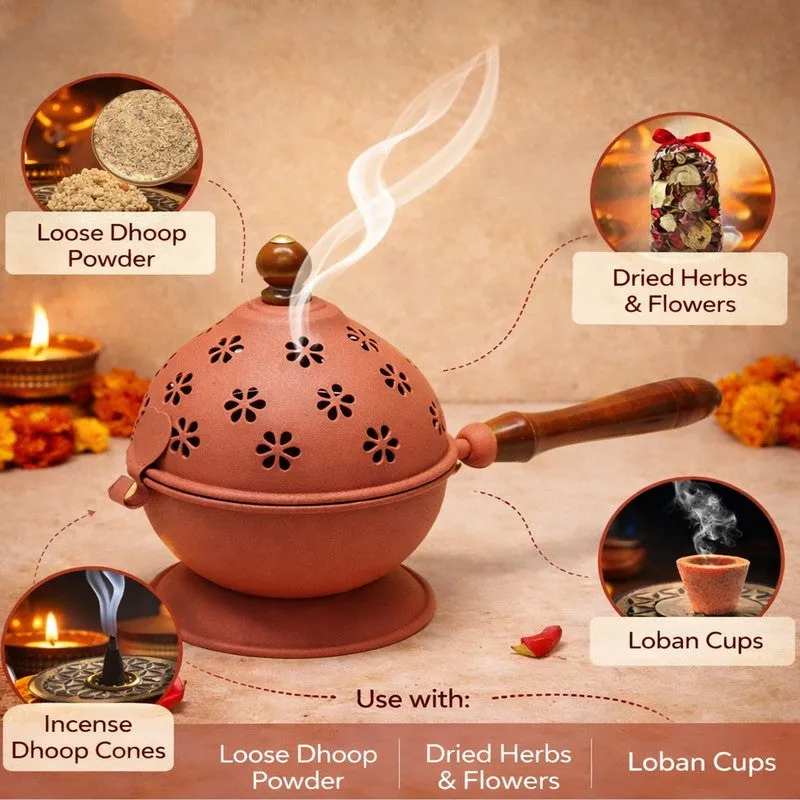 Dhoop Shanti Incense Holder - Brown media 6