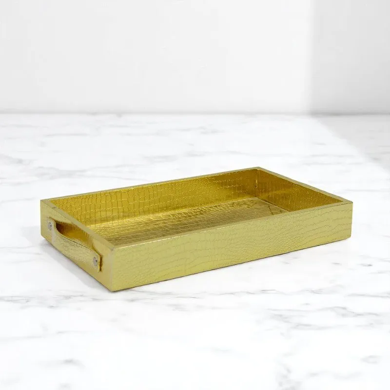 Liora Faux Leather Tray With Tissue Holder (Yellow) - Two Piece Set media 4