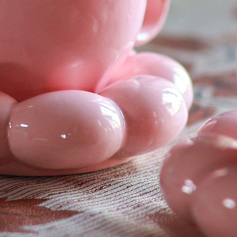 Bubble Buddy Cup & Saucer (Pink/200 mL Each) - Set of Two media 3