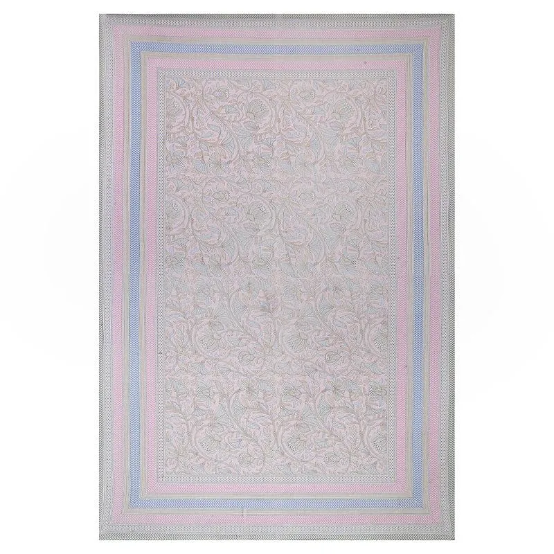 Viya Flora Diwan Set (Light Pink & Blue) - Six Piece Set media 4