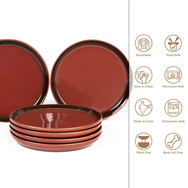 Caspian Porcelain Dinner Plate (Brown) - Set Of Six media 3