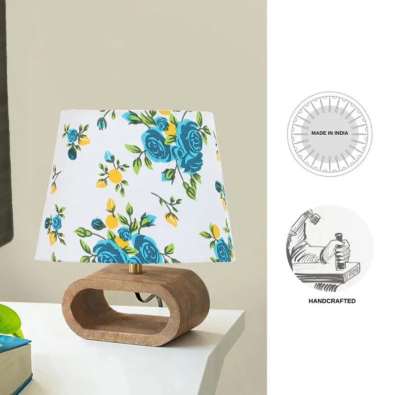 Garden Cotton & Wooden Table Lamp - Blue media 4