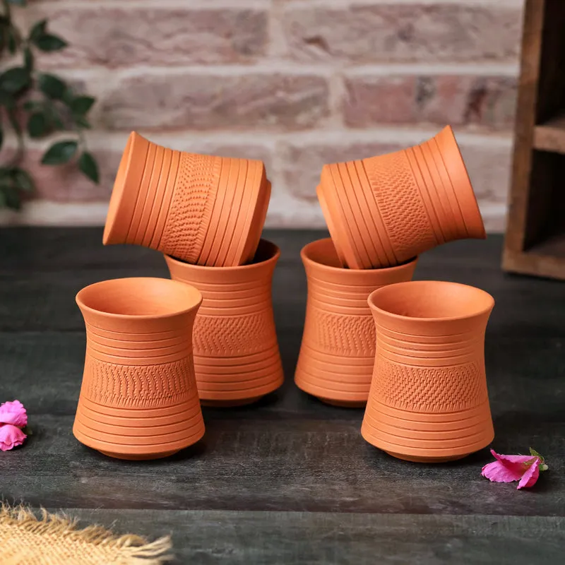 Mitti Curve Terracotta Glass (250 mL) - Set Of Six media 3