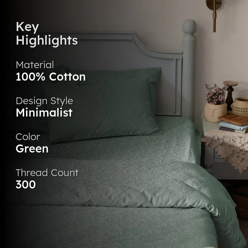 Coral Bloom Jacquard Duvet Cover - Sage media 2