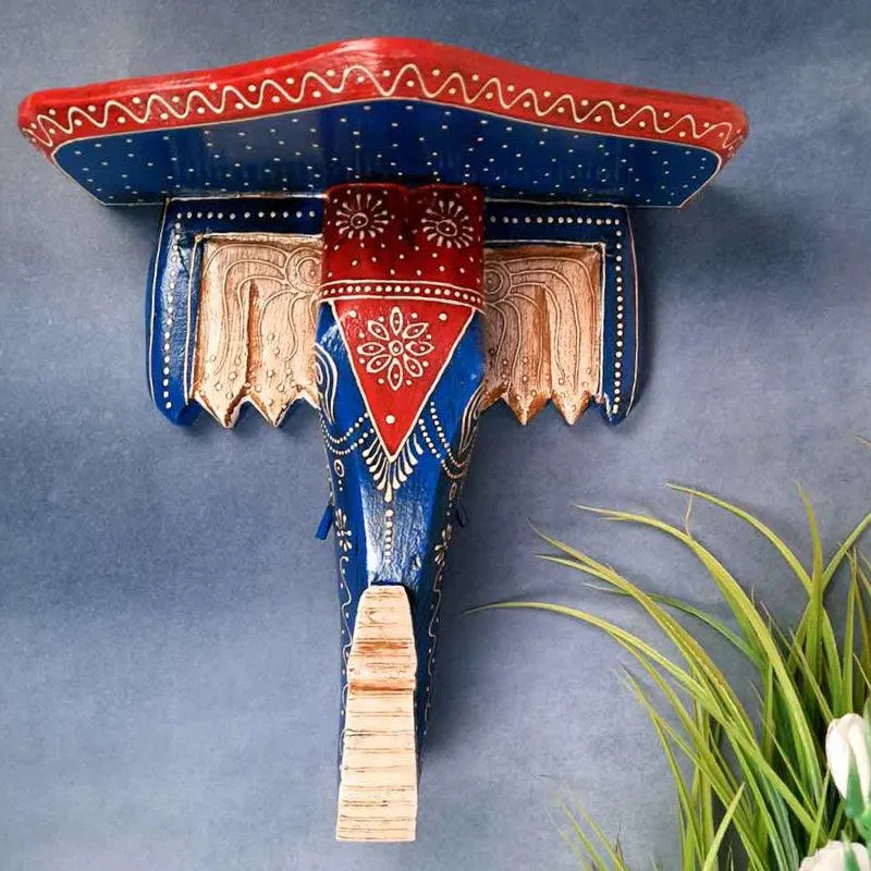 Gajendra Niksha Wall Shelf - Blue & Red media 4