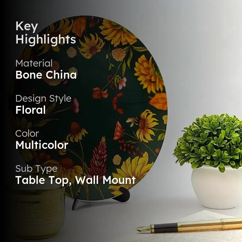 Floral Bliss Green Decorative Plate media 2
