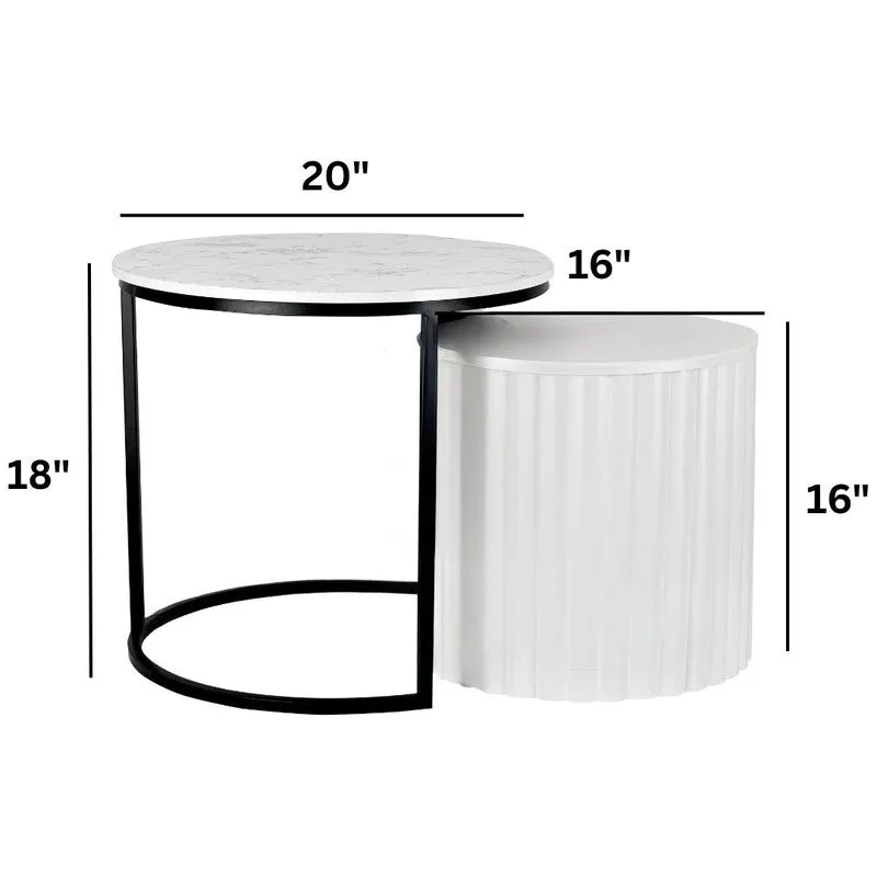 Elvora Center Table (White & Black) - Set Of Two media 8
