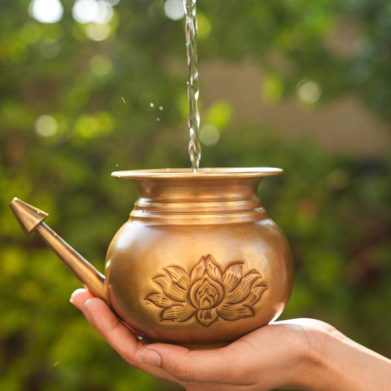 Shubh Lotus Pooja Kalash - Gold media 3