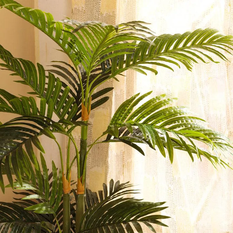 Artificial Realistic Areca Palm Plant With Black Plastic Pot - 3.3 Feet media 4
