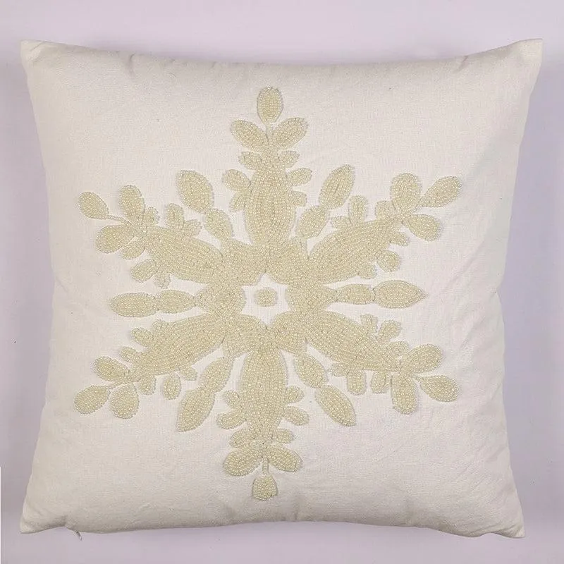 Snowflake Charm Cotton Cushion Cover - Grey media 3