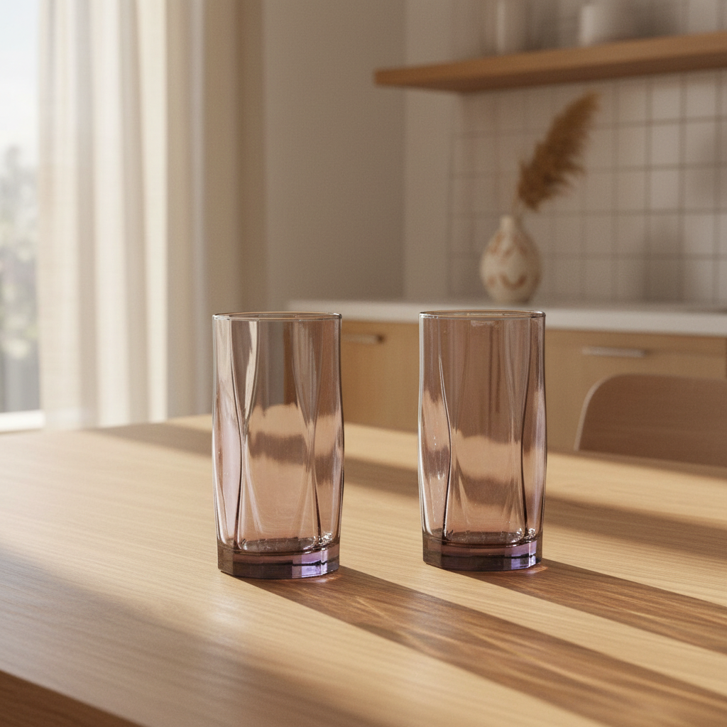 Hyompora Lilac Water Tumbler (425 ML) - Set Of Six