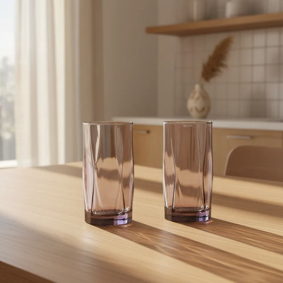 Hyompora Lilac Water Tumbler (425 ML) - Set Of Six media 1