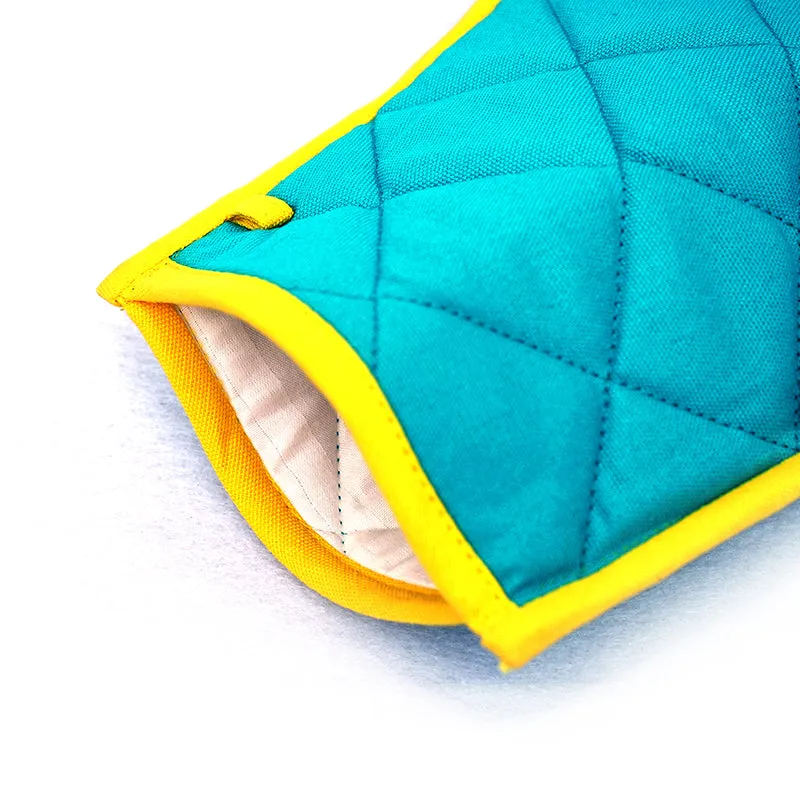 Swayam Teplo Kitchen Gloves (Aqua Blue & Yellow) - Set Of Two media 5
