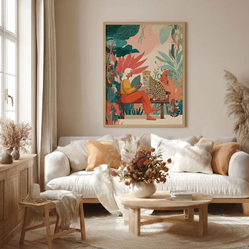 Benchside Bond Canvas Wall Painting - Brown Frame media 4