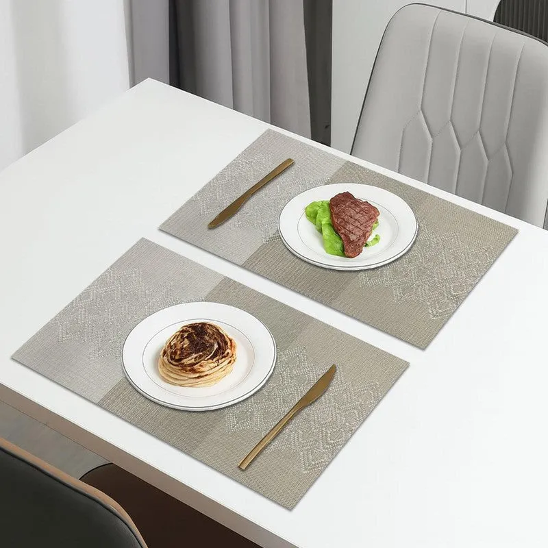 Averin Multicolor Rectangle PVC Table Mats - Set Of Two media 1