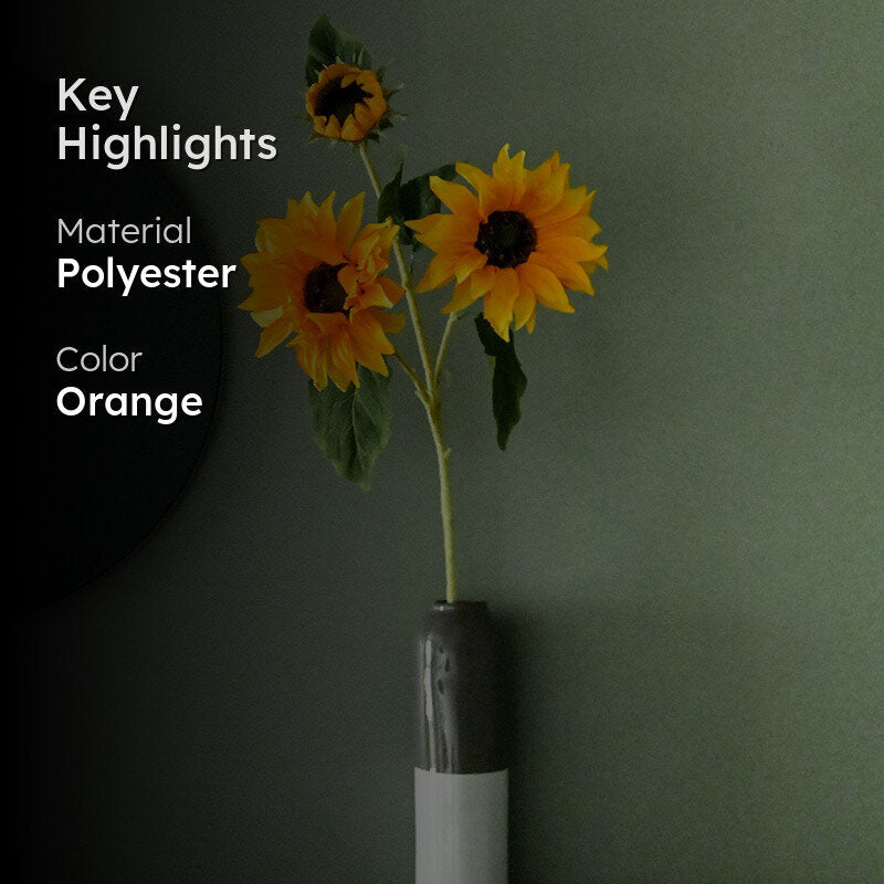 Faux Sunflower Flower Stick - Orange media 2