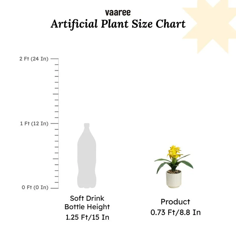 Artificial Yellow Ginger Lily Bonsai Plant With Ceramic Pot - 0.9 Feet media 6