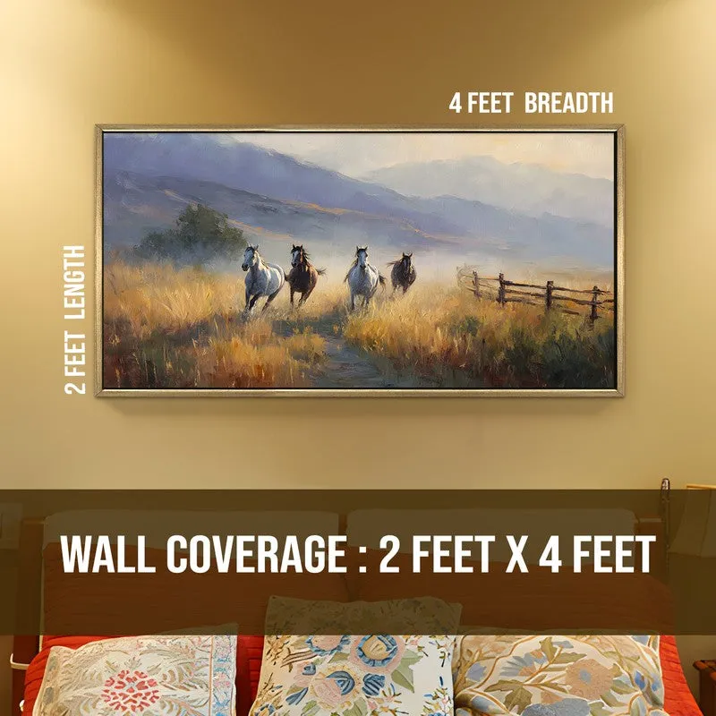 Stampede Canvas Wall Painting With Frame media 8