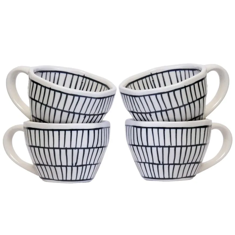 Chevron Waves Ceramic Coffee Mug (230 mL Each) - Set Of Four media 3