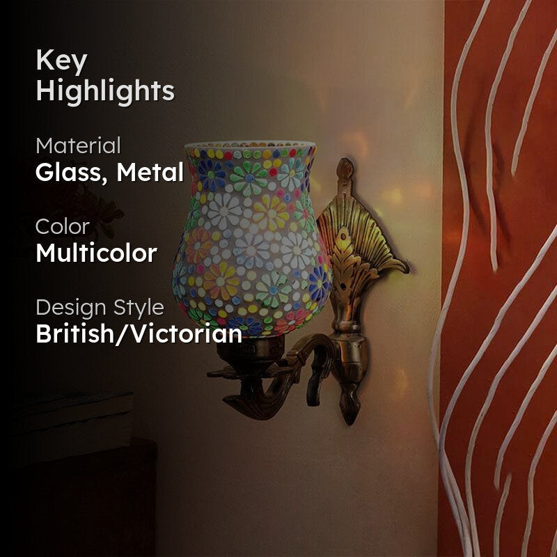 Petalled Up Glass & Metal Wall Lamp media 2