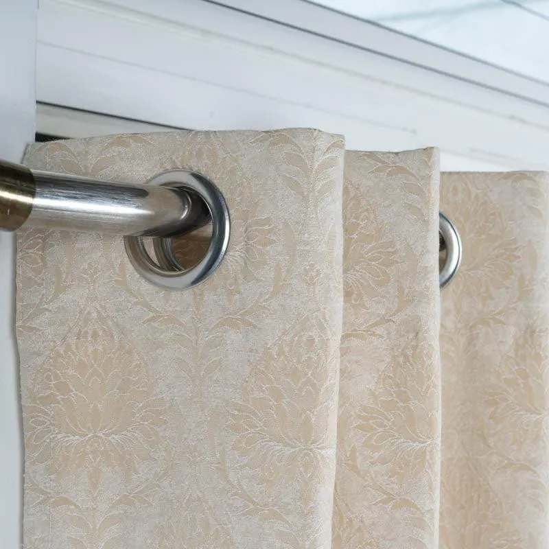 European Baroque Floral Single Curtain (Beige) media 5