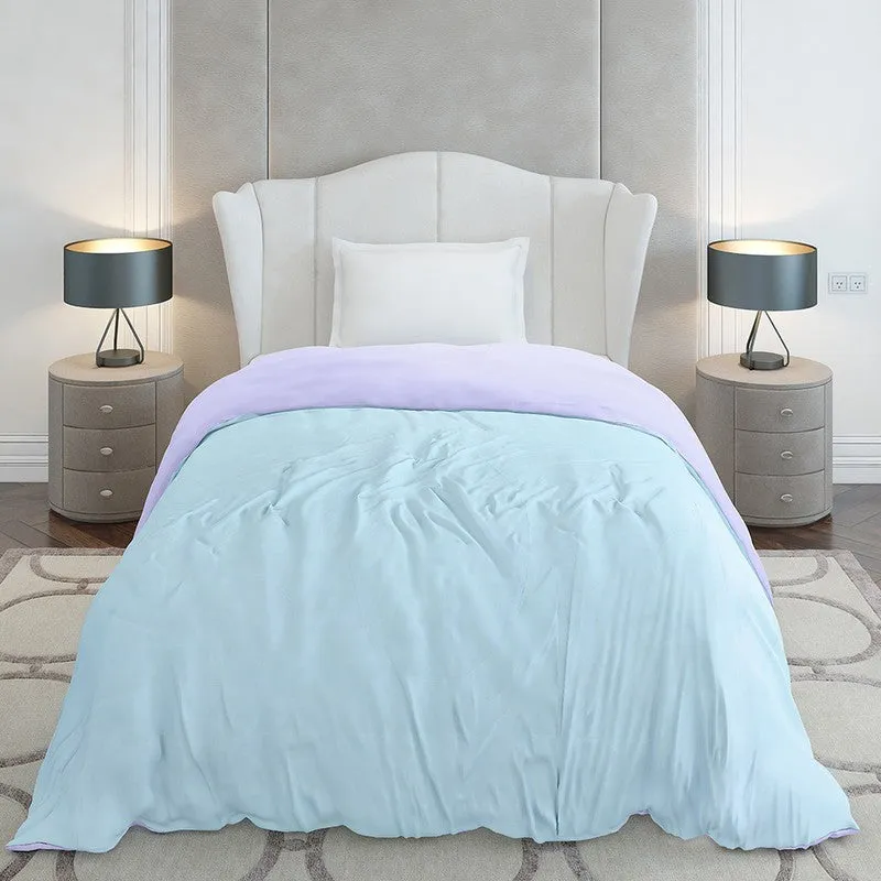 Monte Carlo Softelle Solid Polyester Reversible Comforter (Sea Green & Purple) - 110 GSM media 4
