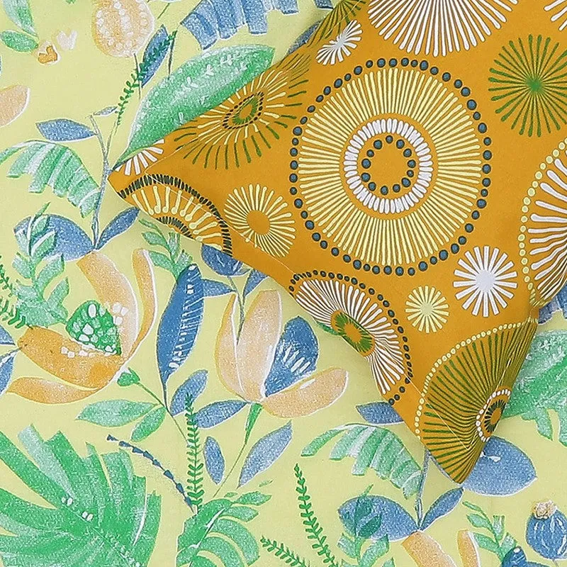 Monte Carlo Floral Dream Cotton Bedsheet(Gree,Yellow) - 104 TC media 6