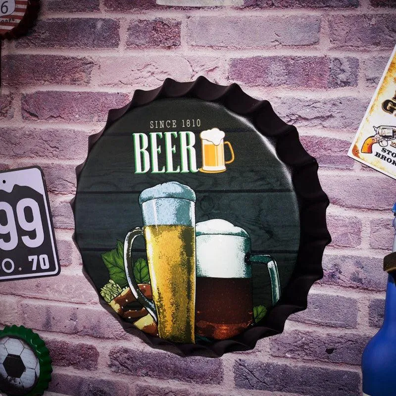 Since 1810 Beer Bottle Cap Metal Wall Accent media 1
