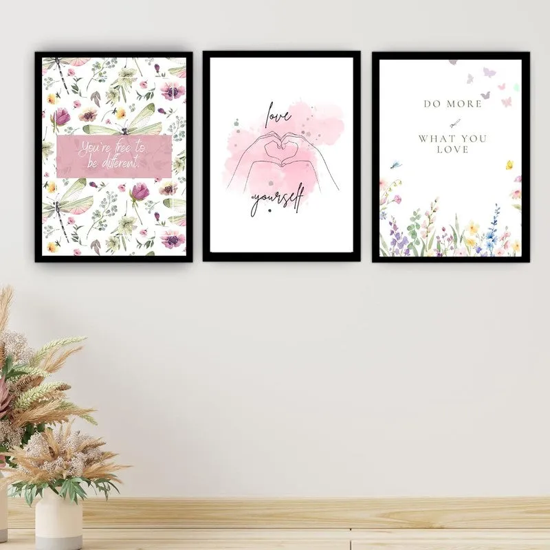 Love Script Paper Wall Painting With Frame - Black media 4