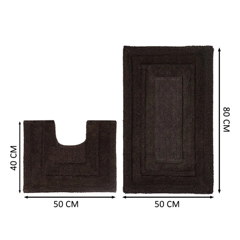 Aqualoom Anti skid Bath Mat (Brown) - Set Of Two media 11