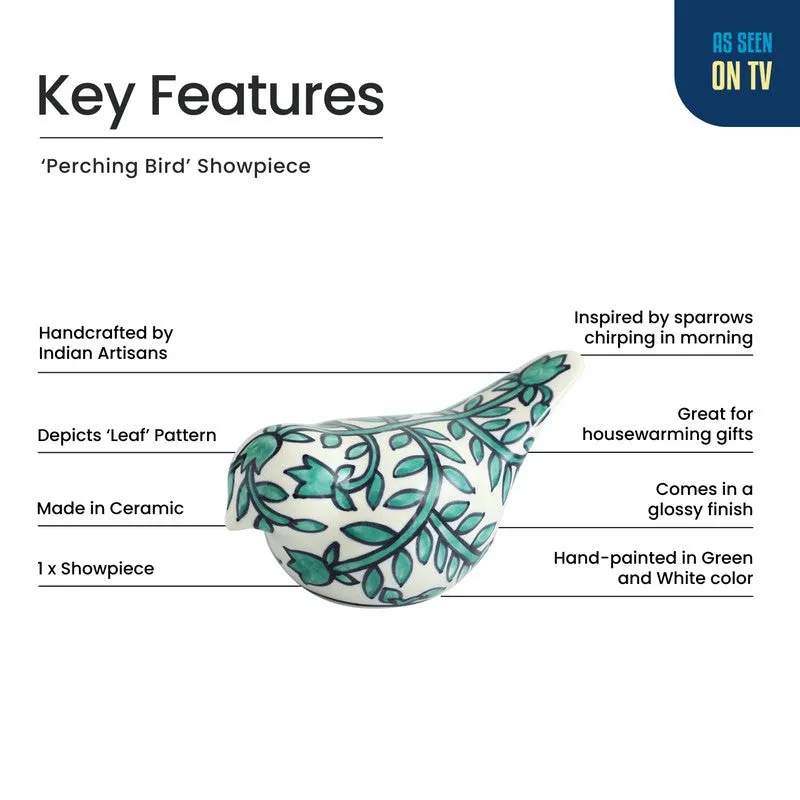 Perching Bird Ceramic Handpainted Showpiece) media 5