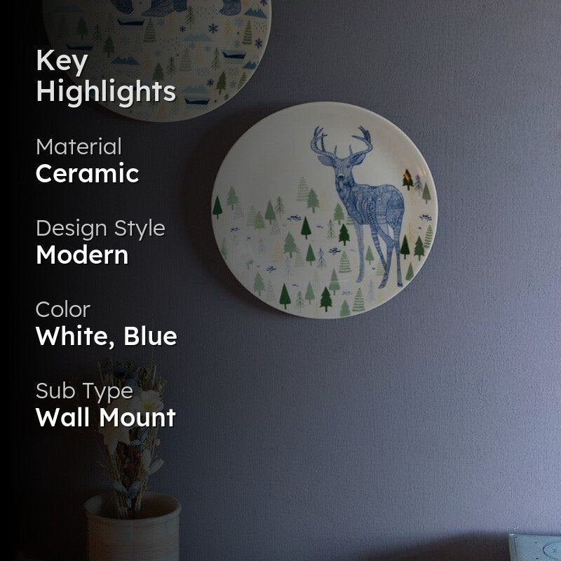 Animal Illustrative  Series Wall Plate- Deer media 2