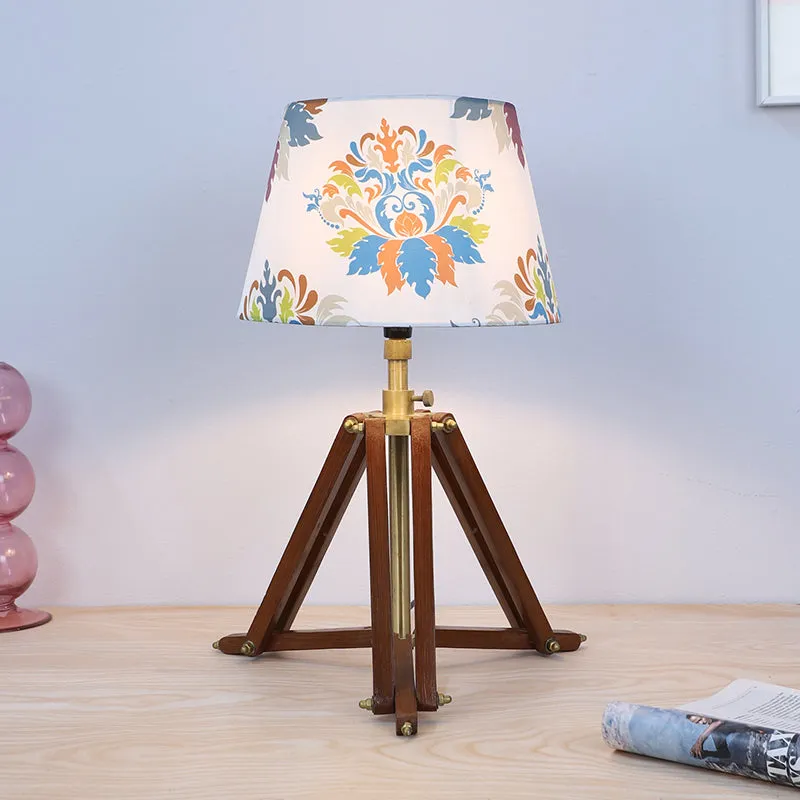 Nordlys Printed Tripod Mango Wood Table Lamp - Multicolor media 2