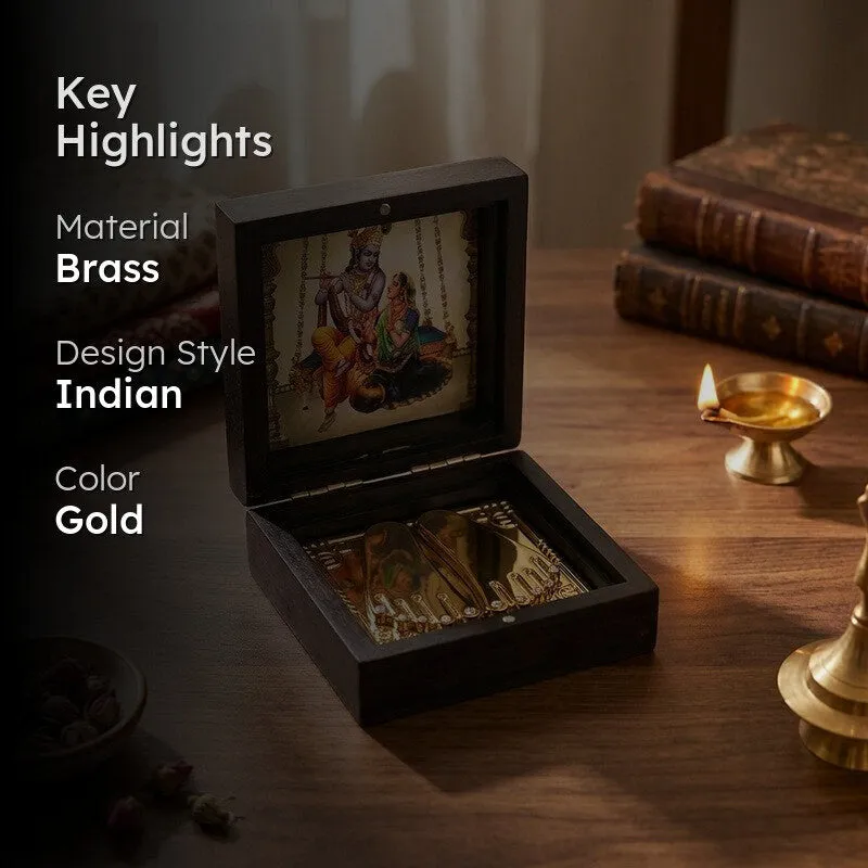 Radha Krishna Divine Brass Paduka media 2