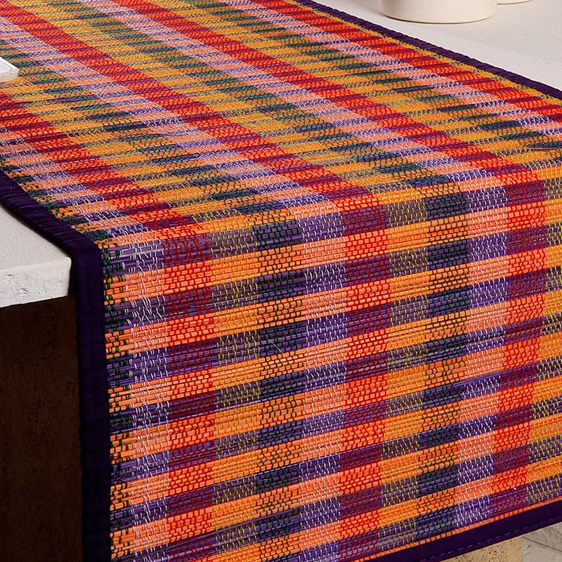Chequered Zen Bamboo Table Runner - Purple media 4