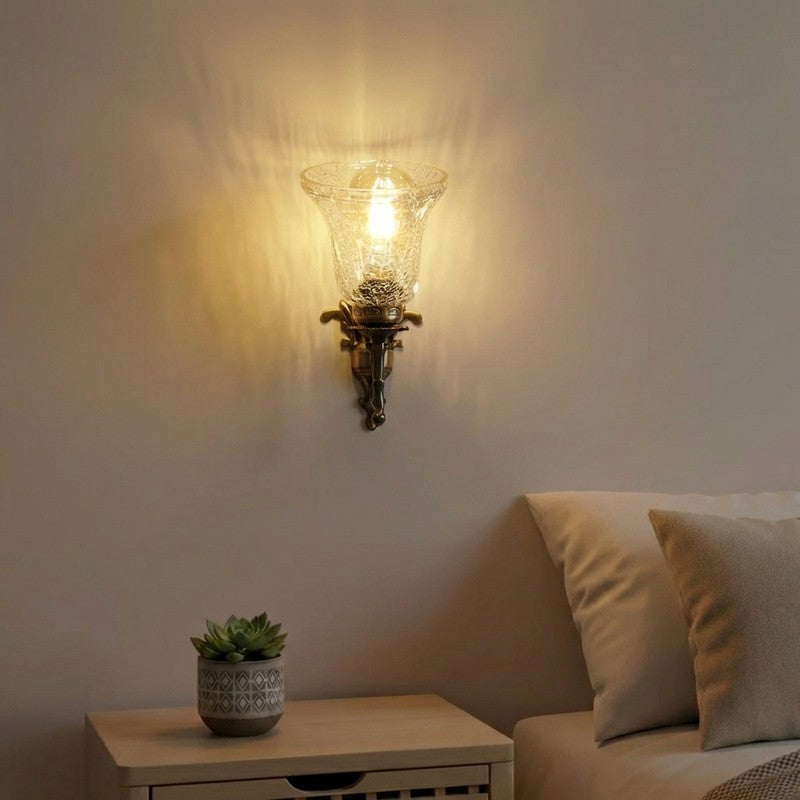 Elegant Antique Glass Wall Lamp
