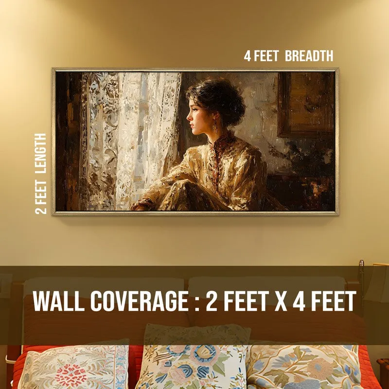 Quiet Bloom Canvas Wall Painting With Frame media 8